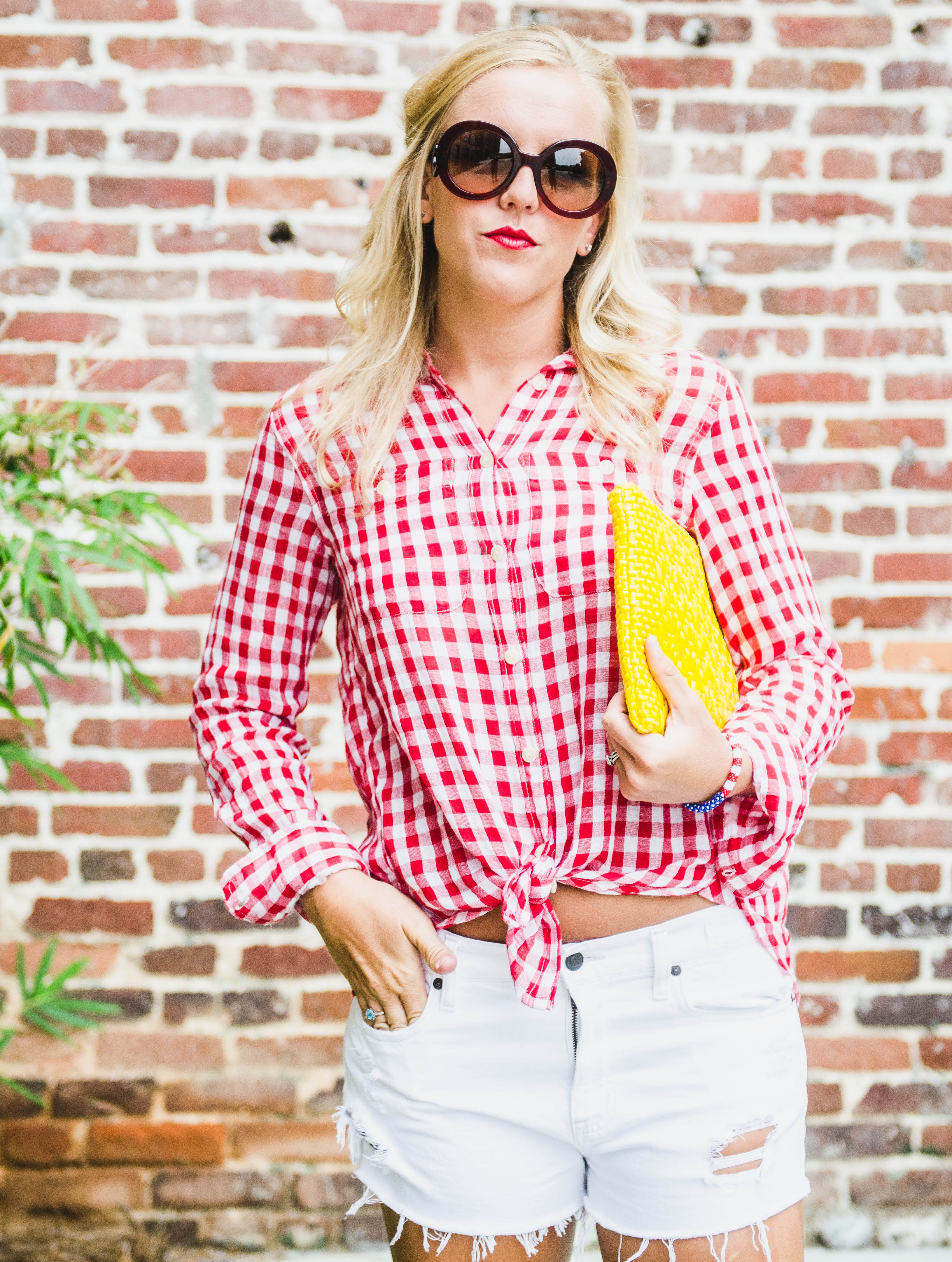 Red Gingham Blouse - Reese's Hardwear Fourth of July Style