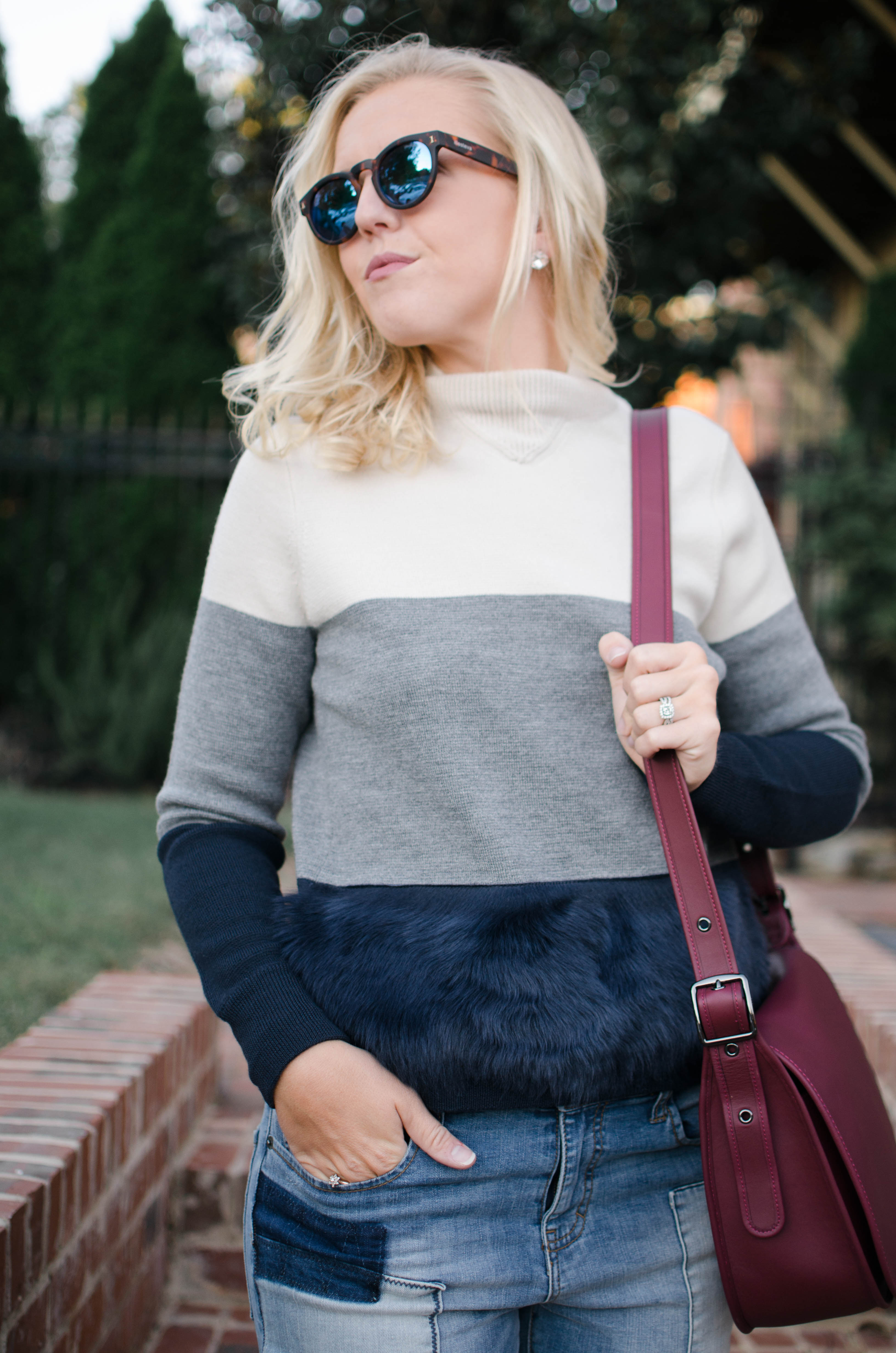 Color Block Sweater & Patchwork Denim - Reese's HardWear