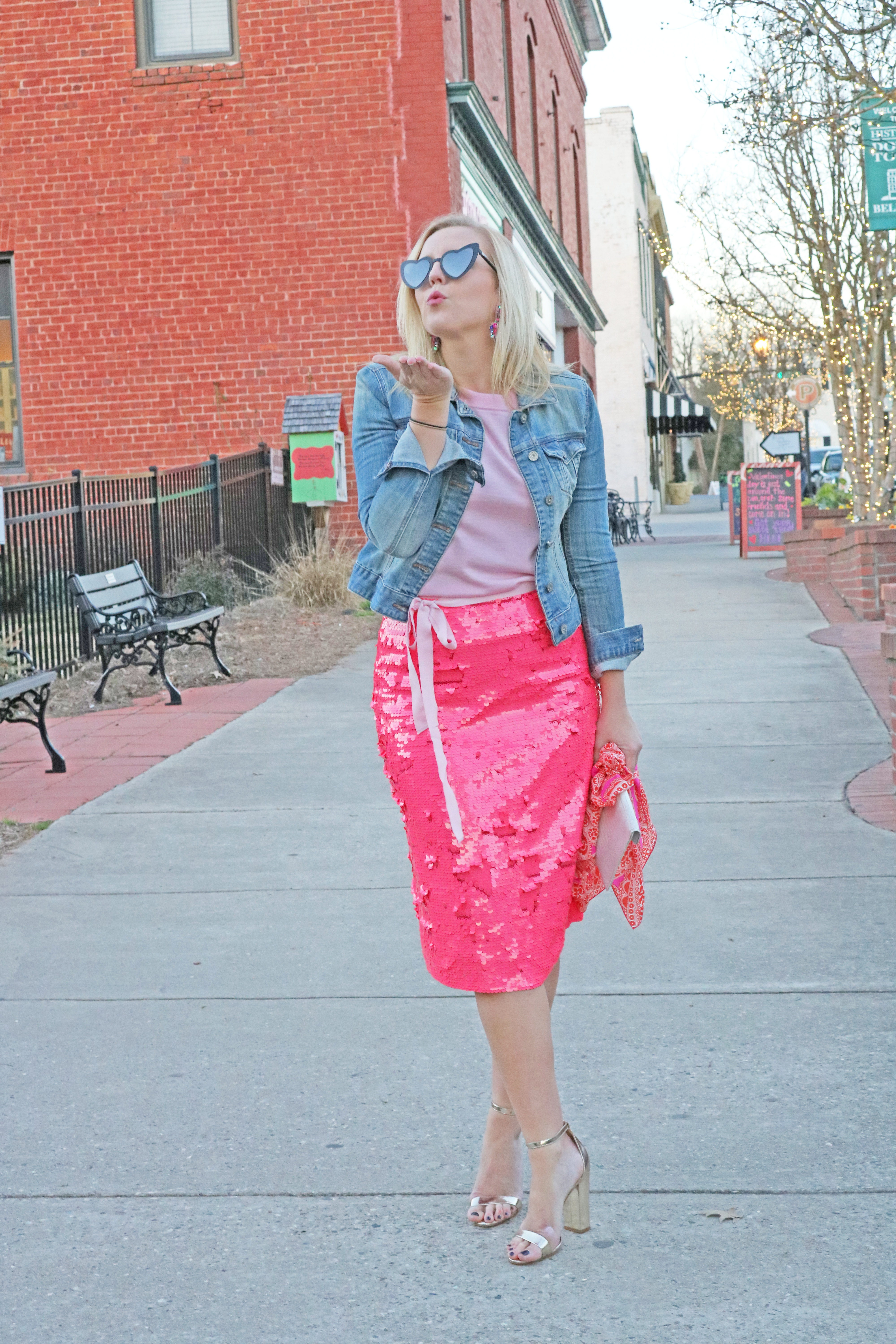 Hot Pink Sequin Skirt on Taylor Reese - Reese's Hardwear