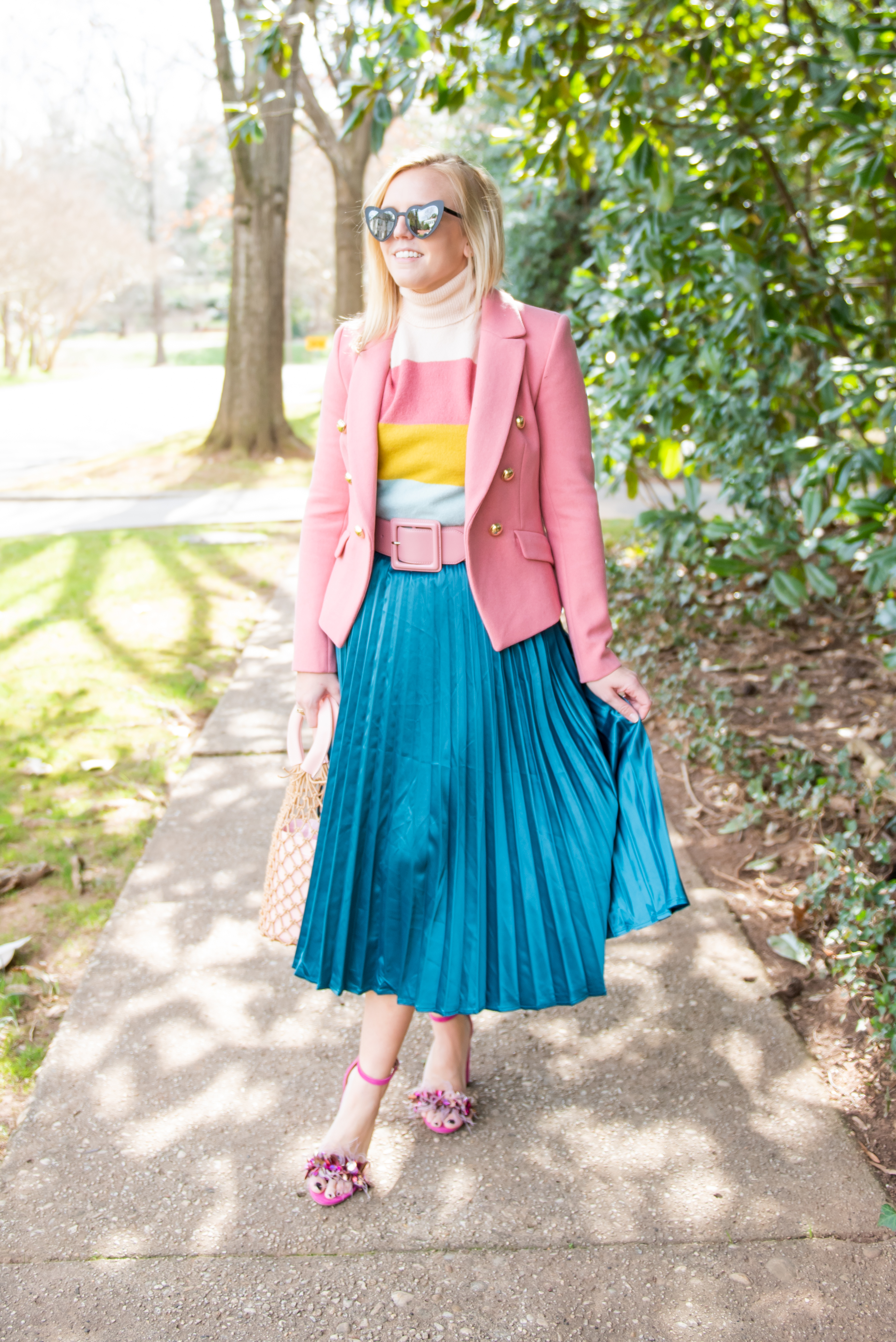 Transitional Spring Outfit - Color Blocking