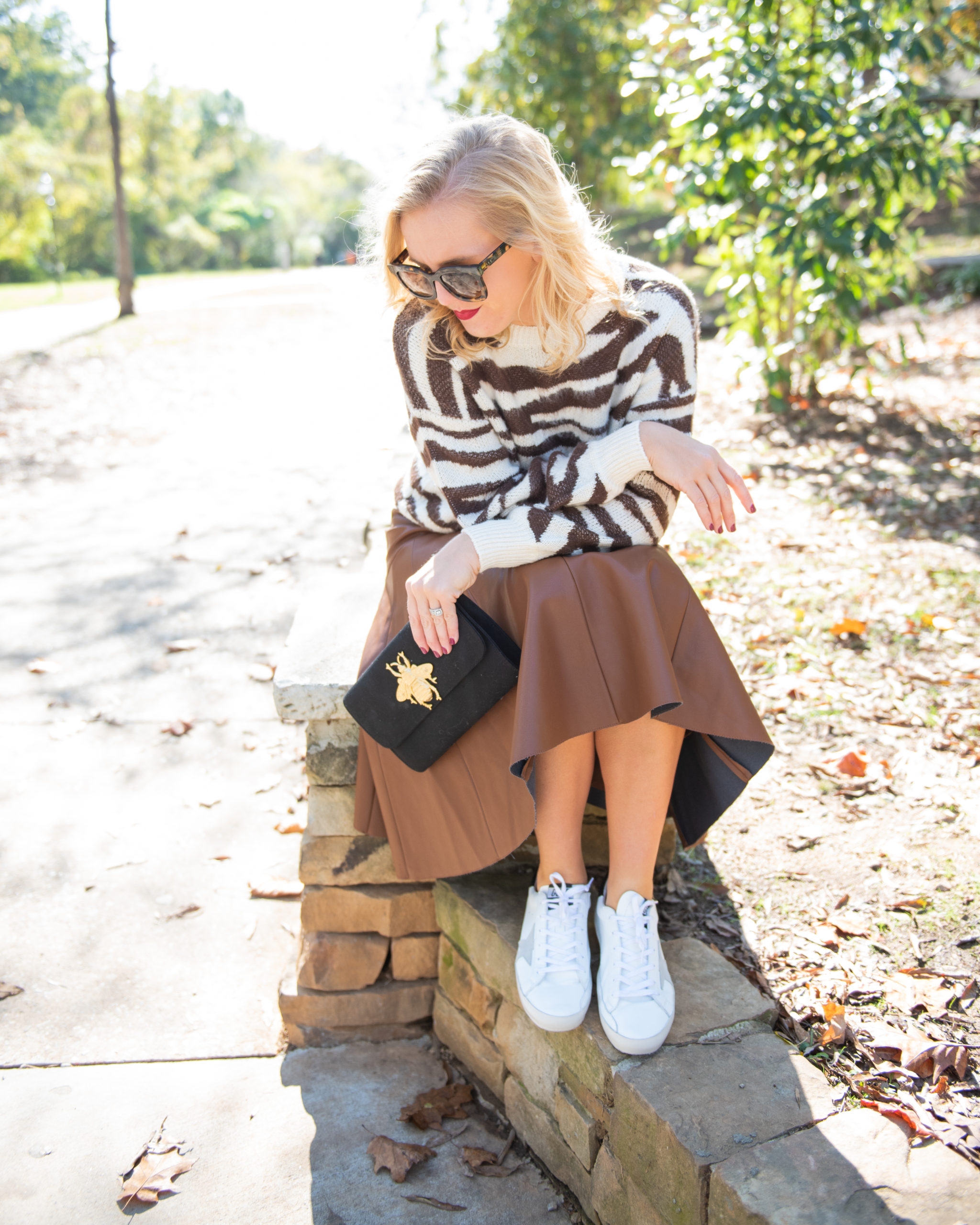 faux leather skirt for fall